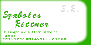 szabolcs rittner business card